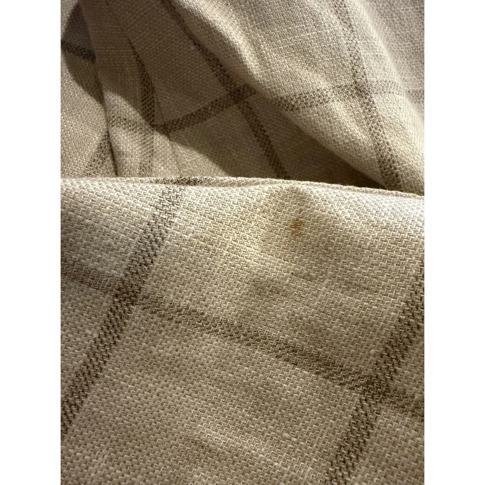 Lauren Ralph Lauren Men's 56L Linen Cotton Plaid Blazer Sport Coat Beige Gray